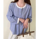 ラウンドネックハーフボタンシャツ | aimoha  | 詳細画像4 