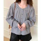 ギャザーラウンドネックコットンブラウス | aimoha  | 詳細画像5 