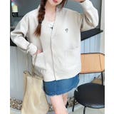 ライトベージュ | Vネックスナップボタンブルゾン | aimoha