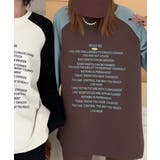 ブルー | メッセージプリントラグランスリーブスウェット | aimoha 