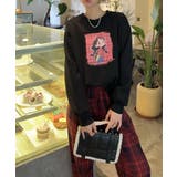 ブラック | ガールプリント裏起毛スウェット【AW】 | aimoha 