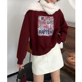 ワインレッド | メッセージプリント裏起毛スウェット【AW】 | aimoha 