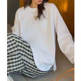 ホワイト(無地) | ロゴプリントカジュアル長袖Tシャツ | aimoha