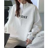 ロゴプリントハーフジップトレーナー | aimoha  | 詳細画像1 