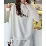 杢グレー | ロゴプリントハーフジップトレーナー | aimoha 