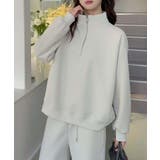 オフホワイト | ジップデザインカジュアルスウェットハーフジップ | aimoha 