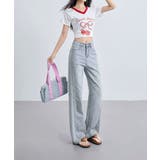 ライトデニムワイドパンツ | aimoha | 詳細画像1