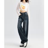 ウォッシュデニムワイドパンツ | aimoha  | 詳細画像6 