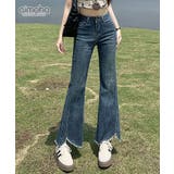 フリンジフレアデニムパンツ | aimoha  | 詳細画像1 