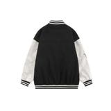 ユニセックスアメカジワッペン刺繍スタジャンジャケット ストリート系 ロンT | HOOK | 詳細画像6