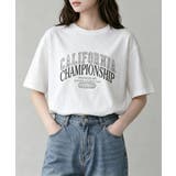 ホワイト | カレッジロゴプリントTシャツ | aimoha