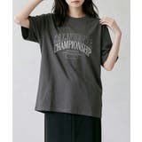 ダークグレー | カレッジロゴプリントTシャツ | aimoha