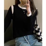 【Banico】カラーコンビネーション長袖トップス | aimoha  | 詳細画像11 