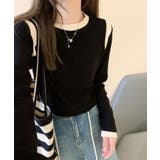 【Banico】カラーコンビネーション長袖トップス | aimoha  | 詳細画像12 