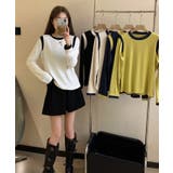 【Banico】カラーコンビネーション長袖トップス | aimoha  | 詳細画像13 