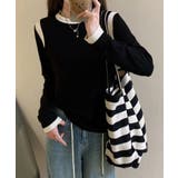 【Banico】カラーコンビネーション長袖トップス | aimoha  | 詳細画像16 