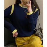 【Banico】カラーコンビネーション長袖トップス | aimoha  | 詳細画像3 