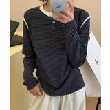 【Banico】ボーダーデザイン長袖カットソー | aimoha | 詳細画像10