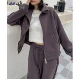 グレージュ | ハイネックダブルジップスウェットジャケット | aimoha 