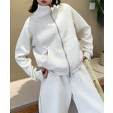 ハイネックダブルジップスウェットジャケット | aimoha  | 詳細画像2 