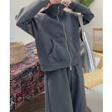 ダークグレー | ハイネックダブルジップスウェットジャケット | aimoha 