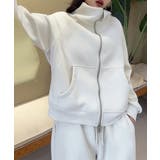 ライトベージュ | ハイネックダブルジップスウェットジャケット | aimoha 