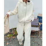ライトベージュ | カジュアル裏起毛フルジップパーカー【AW】 | aimoha 