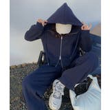 ネイビー | カジュアルダブルジップパーカー | aimoha