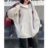 ベージュ | オーバーサイズ裏起毛ドロストフルジップパーカー【AW】 | aimoha 