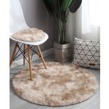 ベージュ | シンプル起毛フサフササークルマット カーペット 可愛い | aimoha 