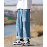 HOOK新作 再入荷無し 落書きプリント入りデニムワイドパンツ | HOOK | 詳細画像11