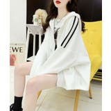 ホワイト | ワッフルオーバーサイズパーカー 韓国ファッション ワンピース | aimoha