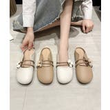 【shoes 365】フラワーデザインストラップミュールシューズ | aimoha | 詳細画像1