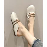【shoes 365】フラワーデザインストラップミュールシューズ | aimoha | 詳細画像4