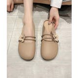 【shoes 365】フラワーデザインストラップミュールシューズ | aimoha | 詳細画像5