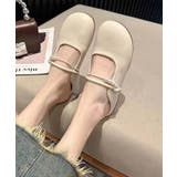 オフホワイト | 【shoes 365】パールデザインストラップミュールシューズ | aimoha