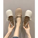 【shoes 365】フラワーデザインストラップフラットシューズ | aimoha | 詳細画像1