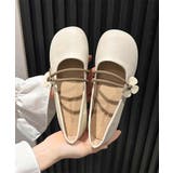 【shoes 365】フラワーデザインストラップフラットシューズ | aimoha | 詳細画像2