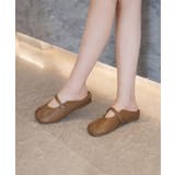 ブラウン | 【shoes 365】ギャザーデザインメリージェーンミュール | aimoha