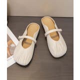 オフホワイト | 【shoes 365】ギャザーデザインメリージェーンミュール | aimoha