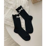 ブラック | [2025 MOSOX NEW COLLECTION]リボンレースソックス | aimoha 
