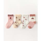 ミックス | ピンク系のキッズソックス4足セット | aimoha kids
