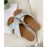 ブルー | クロス編みデザインサンダル | aimoha 