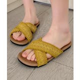 グリーン | クロス編みデザインサンダル | aimoha 