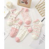 【MOSOX】ガーリー刺繍デザインコットン混アンクルソックス 5足セット | aimoha  | 詳細画像9 