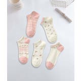 【MOSOX】ガーリー刺繍デザインコットン混アンクルソックス 5足セット | aimoha  | 詳細画像10 