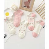 【MOSOX】ガーリー刺繍デザインコットン混アンクルソックス 5足セット | aimoha  | 詳細画像12 