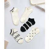 ブラック1 | 【MOSOX】ガーリー刺繍デザインコットン混アンクルソックス 5足セット | aimoha 