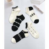 【MOSOX】ガーリー刺繍デザインコットン混アンクルソックス 5足セット | aimoha  | 詳細画像23 