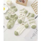 【MOSOX】ガーリー刺繍デザインコットン混アンクルソックス 5足セット | aimoha  | 詳細画像4 